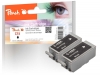 2 Peach inktpatronen zwart compatibel met  Canon BCI-15BK*2, 8190A002